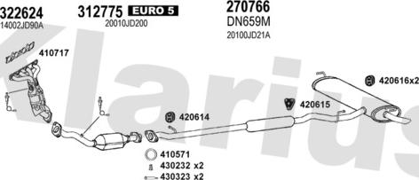 Klarius 270704E - Система выпуска ОГ avtokuzovplus.com.ua