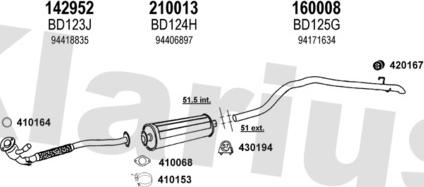 Klarius 290018E - Система випуску ОГ autocars.com.ua