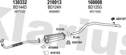 Klarius 290020E - Система випуску ОГ autocars.com.ua