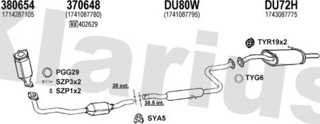 Klarius 300074U - Система випуску ОГ autocars.com.ua