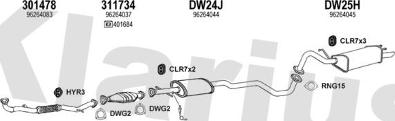 Klarius 310025U - Система випуску ОГ autocars.com.ua