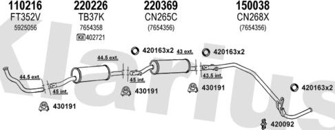Klarius 330183E - Система випуску ОГ autocars.com.ua