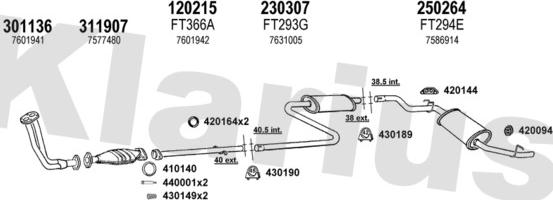 Klarius 330198E - Система випуску ОГ autocars.com.ua