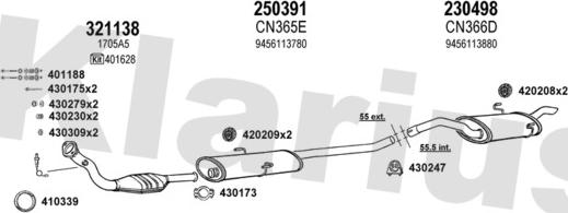 Klarius 330375E - Система випуску ОГ autocars.com.ua