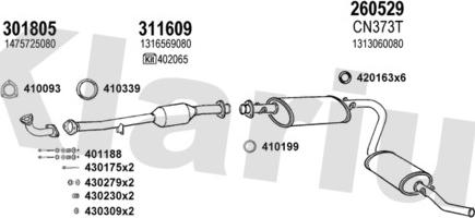 Klarius 330379E - Система випуску ОГ autocars.com.ua