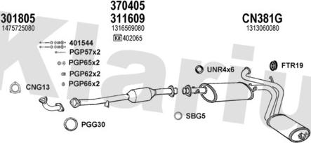 Klarius 330428U - Система випуску ОГ autocars.com.ua