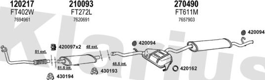 Klarius 330505E - Система випуску ОГ autocars.com.ua