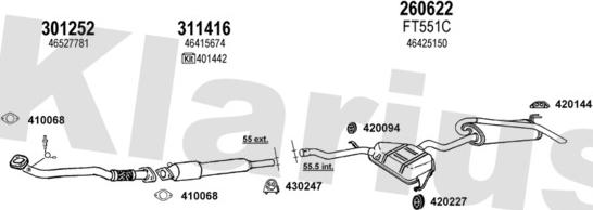 Klarius 330733E - Система випуску ОГ autocars.com.ua