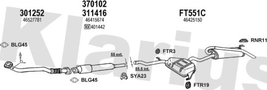 Klarius 330733U - Система випуску ОГ autocars.com.ua