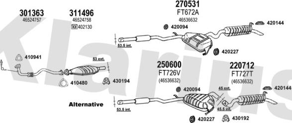 Klarius 330746E - Система випуску ОГ autocars.com.ua