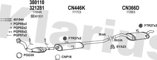 Klarius 330767U - Система випуску ОГ autocars.com.ua