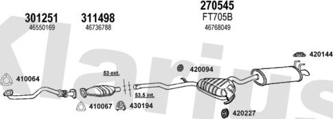 Klarius 330802E - Система випуску ОГ autocars.com.ua