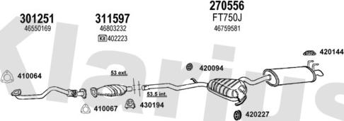 Klarius 330840E - Система випуску ОГ autocars.com.ua