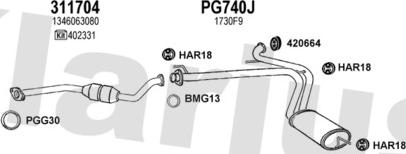 Klarius 330894U - Система випуску ОГ autocars.com.ua