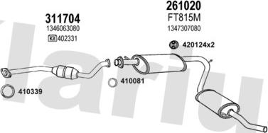 Klarius 330899E - Система выпуска ОГ avtokuzovplus.com.ua