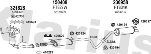 Klarius 330912E - Система випуску ОГ autocars.com.ua