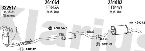 Klarius 330957E - Система випуску ОГ autocars.com.ua