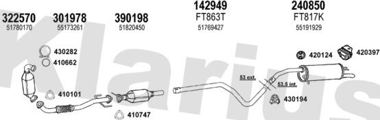 Klarius 330987E - Система випуску ОГ autocars.com.ua