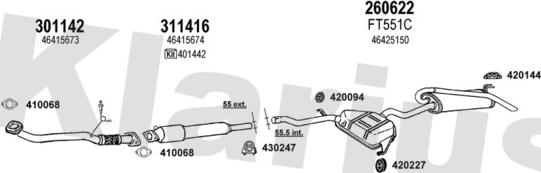 Klarius 331015E - Система випуску ОГ autocars.com.ua