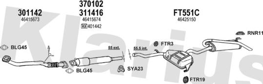Klarius 331015U - Система випуску ОГ autocars.com.ua