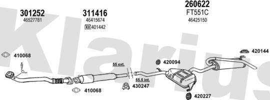 Klarius 331017E - Система випуску ОГ autocars.com.ua
