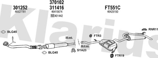Klarius 331017U - Система випуску ОГ autocars.com.ua