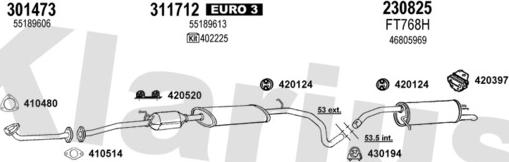 Klarius 331109E - Система випуску ОГ autocars.com.ua