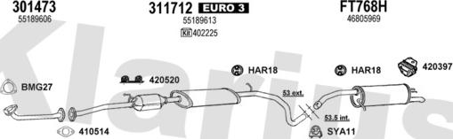 Klarius 331109U - Система випуску ОГ autocars.com.ua