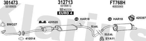 Klarius 331115U - Система випуску ОГ autocars.com.ua