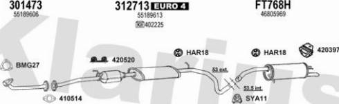Klarius 331155U - Система випуску ОГ autocars.com.ua