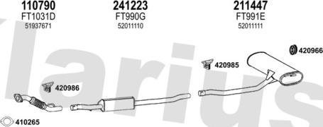 Klarius 331166E - Система випуску ОГ autocars.com.ua