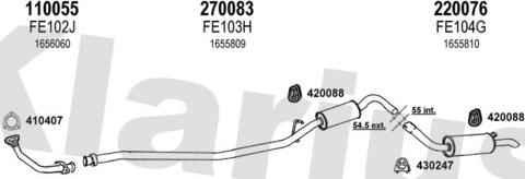 Klarius 360560E - Система випуску ОГ autocars.com.ua