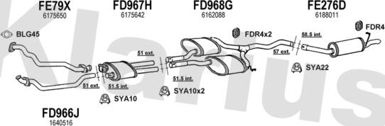 Klarius 360726U - Система випуску ОГ autocars.com.ua