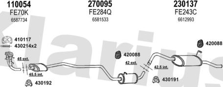 Klarius 360735E - Система випуску ОГ autocars.com.ua