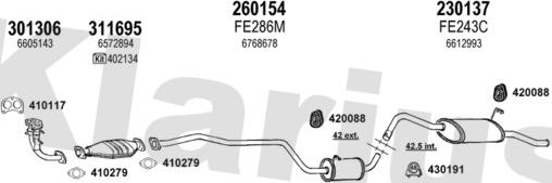 Klarius 360736E - Система випуску ОГ autocars.com.ua