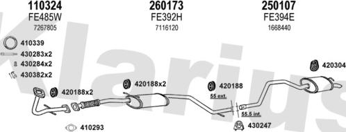 Klarius 360834E - Система випуску ОГ autocars.com.ua