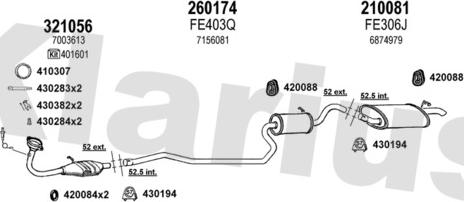 Klarius 360866E - Система випуску ОГ autocars.com.ua