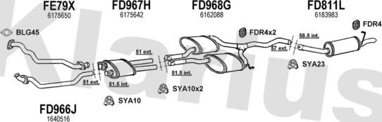 Klarius 361041U - Система випуску ОГ autocars.com.ua