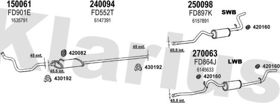 Klarius 361076E - Система випуску ОГ autocars.com.ua