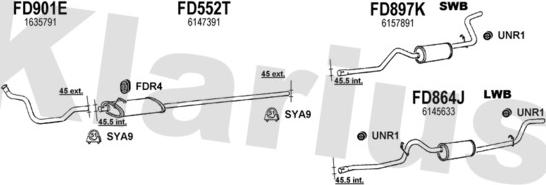 Klarius 361076U - Система випуску ОГ autocars.com.ua