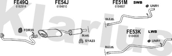 Klarius 361086U - Система випуску ОГ autocars.com.ua