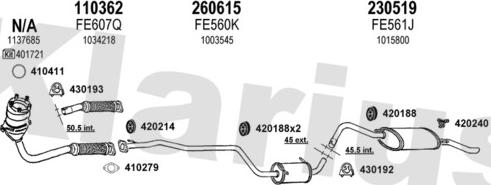 Klarius 361132E - Система випуску ОГ autocars.com.ua