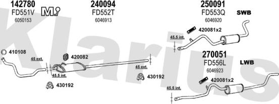Klarius 361170E - Система випуску ОГ autocars.com.ua