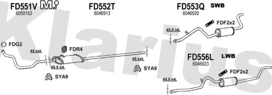 Klarius 361170U - Система випуску ОГ autocars.com.ua