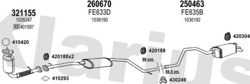 Klarius 361262E - Система випуску ОГ autocars.com.ua