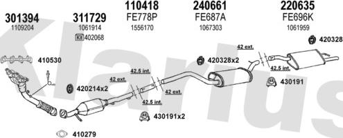 Klarius 361410E - Система випуску ОГ autocars.com.ua