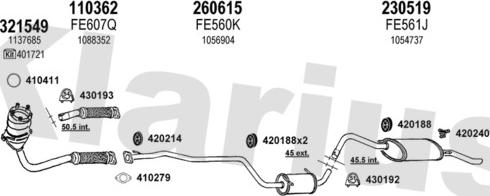Klarius 361473E - Система випуску ОГ autocars.com.ua