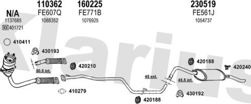 Klarius 361475E - Система випуску ОГ autocars.com.ua