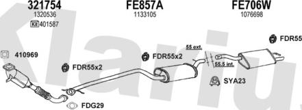 Klarius 361565U - Система випуску ОГ autocars.com.ua