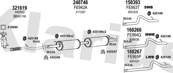 Klarius 361626E - Система випуску ОГ autocars.com.ua
